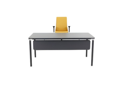 Elegants pelēks birojs, grezna darba stacija, mūsdienīgs birojs