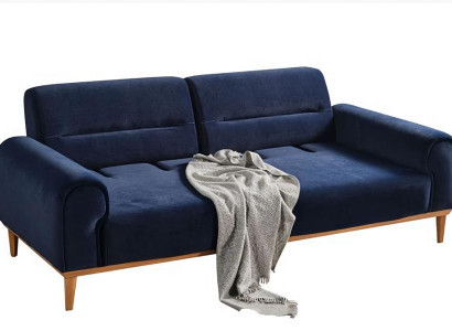 3-vietīgs dīvāns viesistabai zils, dīvānu komplekts, dizaina mēbeles, 3-vietīga apdare