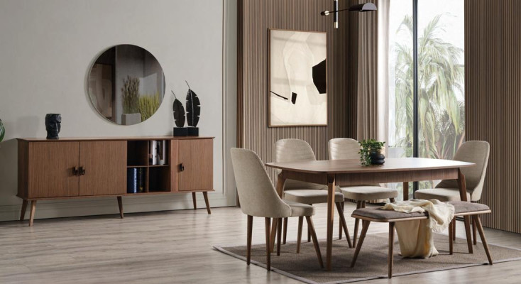 Ēdamistabas mēbeļu komplekts galds krēsls 8 gab.