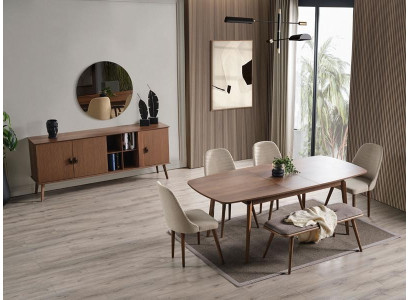 Ēdamistabas mēbeļu komplekts galds krēsla kombinācija grupā ēdamistabas komplekts 6 personām