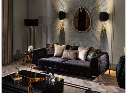 Luksusa sienas spogulis zelta spogulis 45x75cm