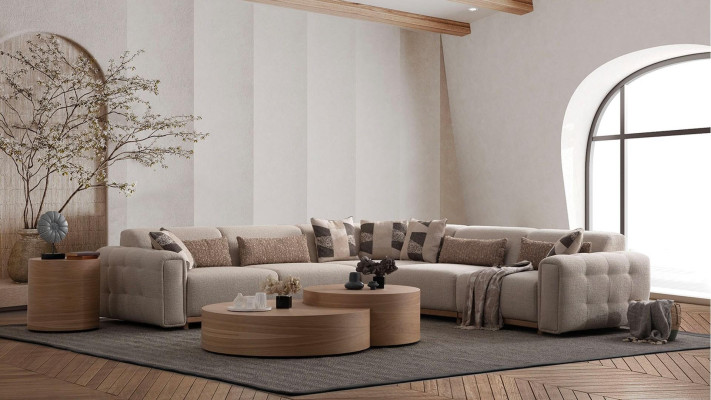 4 daļu stūra dīvānu komplekts