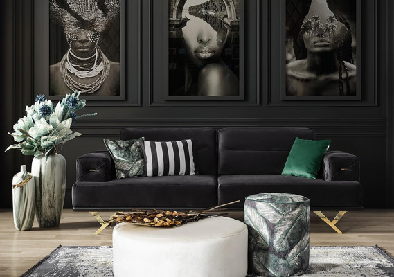 Dzīvojamās istabas mēbeļu komplekts ainavas dīvāns sēdvietu komplekts stūra dīvāns 6 gabali