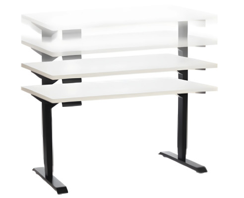 Elegants melns un balts augstuma regulējams birojs