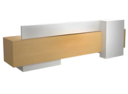 Mūsdienīgs brūns un balts biroja galda galds