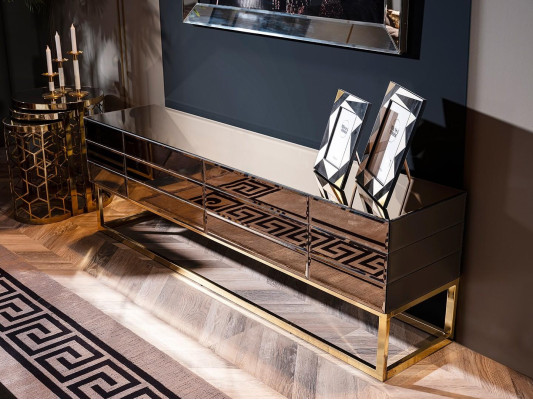 Mūsdienīgs luksusa koka TV mēbeļu komplekts