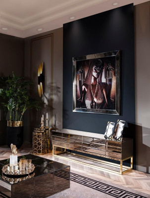 Mūsdienīgs luksusa koka TV mēbeļu komplekts