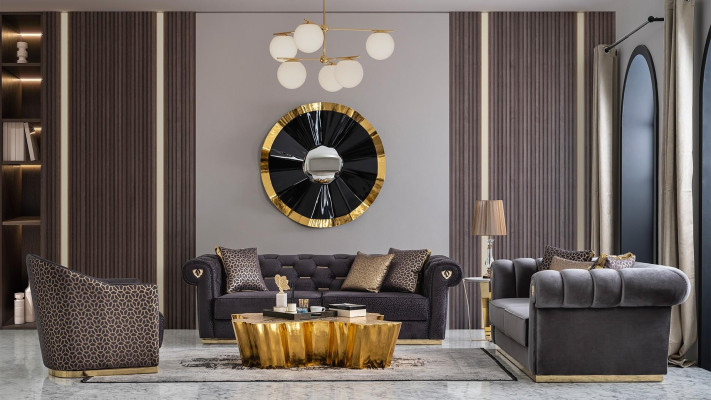 4 daļu viesistabas mēbeļu komplekts dīvāns