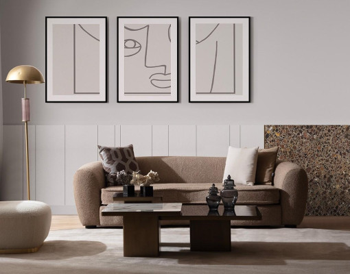 Luksusa mūsdienu dizaina polsterēts 3-vietīgs dīvāns jauniem viesistabas mēbelēm