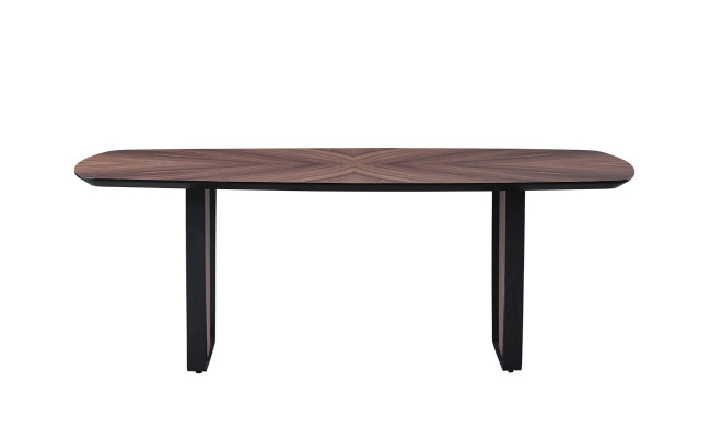 Luksusa ēdamgalda virtuves galds melns koks