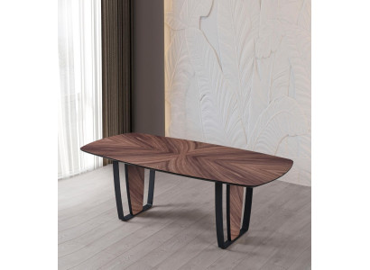 Luksusa ēdamgalda virtuves galds melns koks