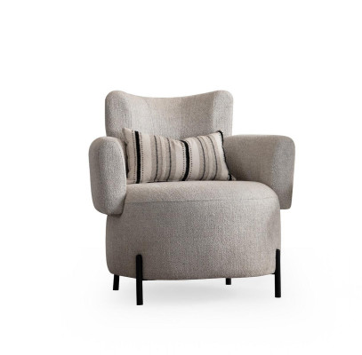 Luksusa atzveltnes krēsls jauns apdare dizains mūsdienu viesistabai koks tekstils jauns