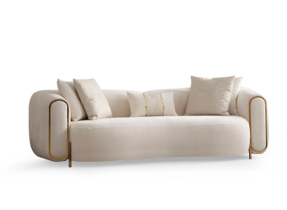 Luksusa dīvāns 3 personām bežā mūsdienu dizains