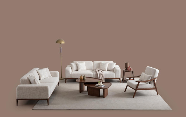 3+3+1 sēdvietu dīvāna komplekts ādas krēsls