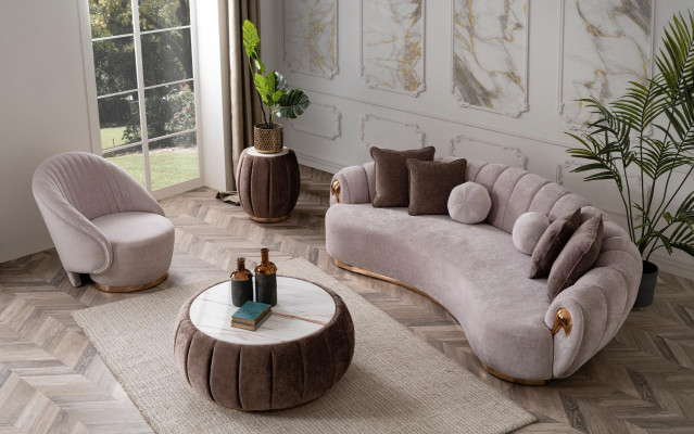 Pilnīgs moderns auduma dīvānu komplekts 3+3+1 viesistabai