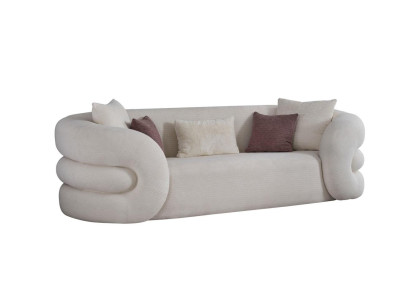 3-vietīgs dīvāns un krēsla komplekts baltā krāsā 3 gabali jauns dizains viesistabai