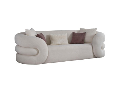 3-vietīgs dīvāns un krēsla komplekts baltā krāsā 3 gabali jauns dizains viesistabai