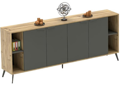 Biroja skapītis Comò plaukts sideboard studijai pelēks Biroja skapītis Comò plaukts sideboard studijai pelēks
