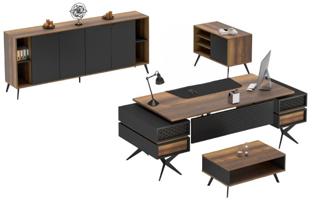 Komode Sideboard galds melnā brūnā krāsā