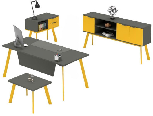 Biroja mēbeļu komplekts galda zemā galda dekorācija