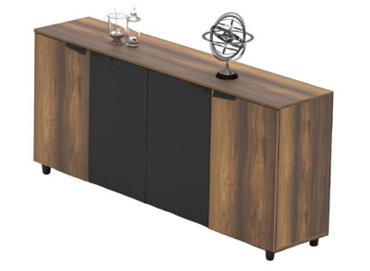 Biroja mēbeļu galda kredenza brūna melna