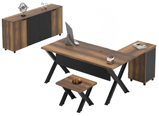 Brūna un melna biroja skapītis