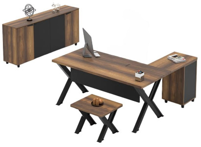 Brūna un melna biroja skapītis