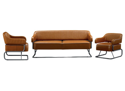 Luksusa dīvānu komplekts 3+1+1 vietas ar polsterētu krēslu viesistabai jauns koks