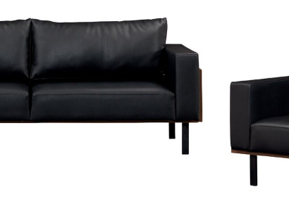 3+1 vietu kanapeja, polsterēts krēsls, luksusa, āda