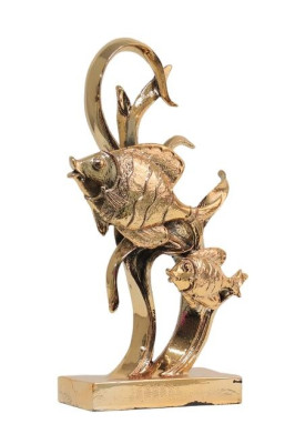 Divu dizaina zivs statuja 30 cm jauna