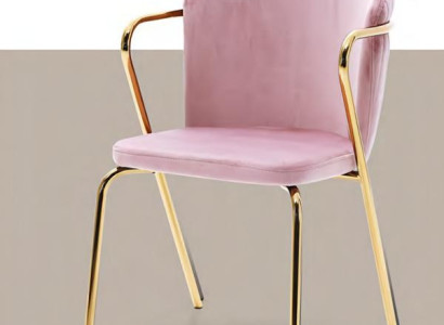 Ēdamistabas krēsls ar rokturi rozā un nerūsējošā tērauda Ēdamistabas krēsls ar rokturi rozā un nerūsējošā tērauda