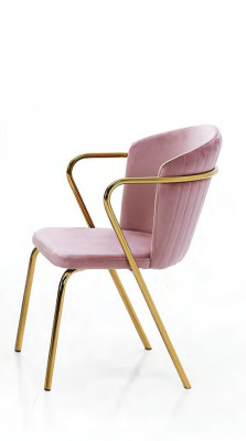 Paplašināms ēdamgalda komplekts ar baltu marmoru un rozā krēsliem 5 gab.