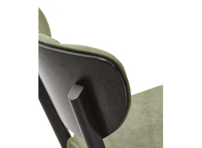 Chesterfield ēdamistabas krēsls ar mīksto apdari zaļā krāsā