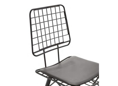 Dārza krēsls Terases krēsls Ēdamzāles krēsls Metāla krēsls ar spilvenu Melns