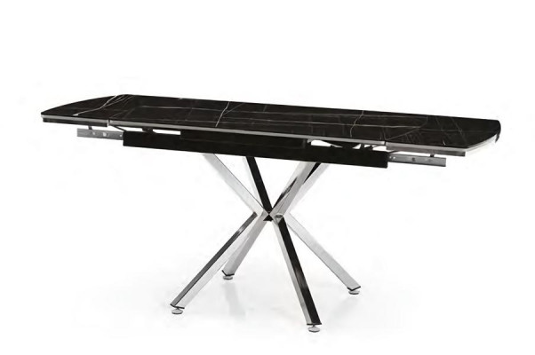 Galda galds, izvelkams, melns marmors, nerūsējošais tērauds