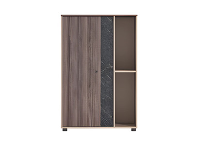 Moderns galda lampa bēša-brūna ar koka un akmens efektu, atvērta, vietas taupīšana