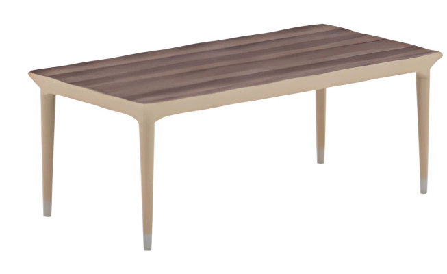 Moderns bežs kafijas galdiņš, koka efekts, eleganti kājas