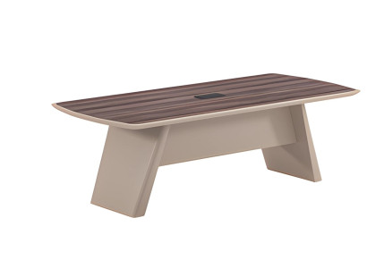 Beige birojs ar koka struktūru un modernu dizainu lietošanai birojā un mājās