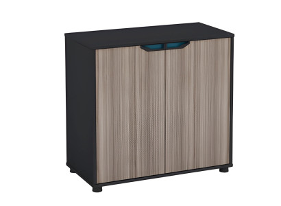 Brūna un melna koka kumode