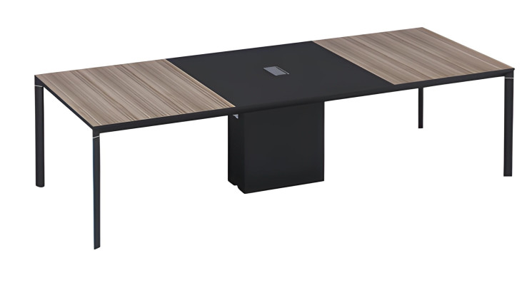 Konferenču galds Stort melnā bronzā ar kabeļa savienojumu