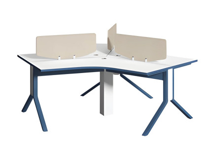 Zils un balts galds ar nodalījumu biroja organizēšanai