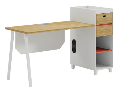 Mūsdienīgs birojs ar uzglabāšanu un plauktiem