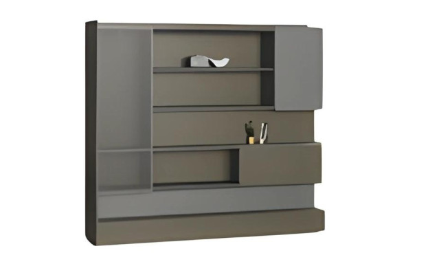 Mūsdienīga melna LED galda lampa ar uzglabāšanu