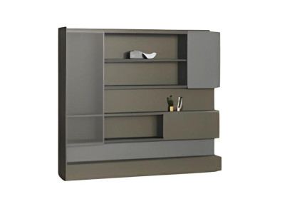 Mūsdienīga melna LED galda lampa ar uzglabāšanu