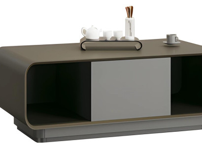 Mūsdienu melns un pelēks kafijas galdiņš ar uzglabāšanu