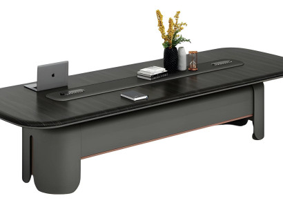 Mūsdienīgs un elegants melns konferenču galds