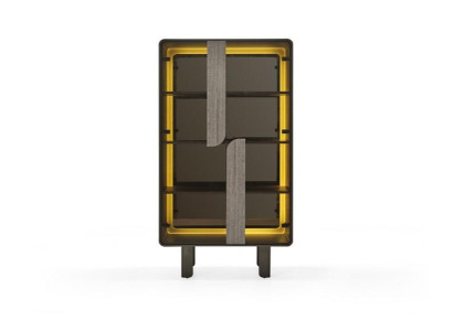 Modern eleganta bež vitrīna