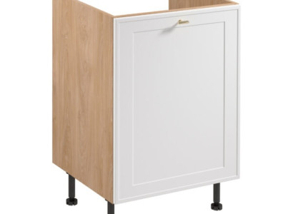 Mobilais virtuves izlietne bēšā un baltā krāsā