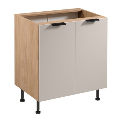 Mobilā virtuvju galda ar divām durvīm zem darba virsmas