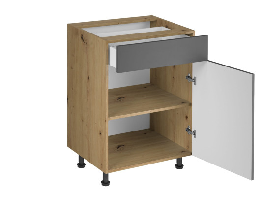 Mobilā virtuvju galda ar atvilktni un 2 plauktiem